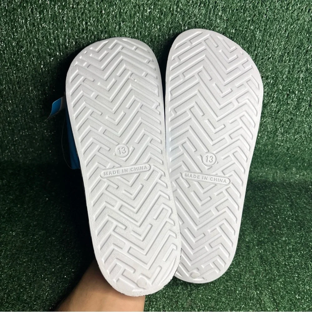 NEW Sonic The Hedgehog‎ Flip Flops Blue Black White Checkered Mens Size 13
